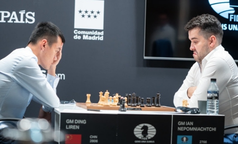 World Chess Championship 2023 Round 2 As It Happened: Ian Nepomniachtchi  with black beats Ding Liren to take lead