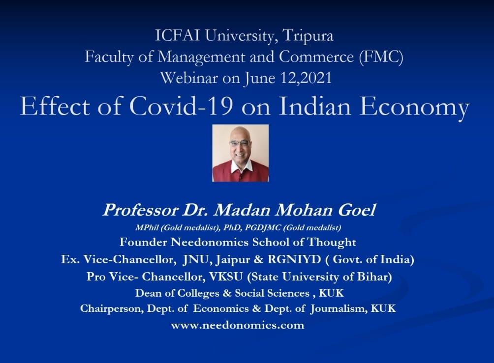 To reduce the effect of the covid crisis on the middle class, we have to control food inflation - Prof Goel