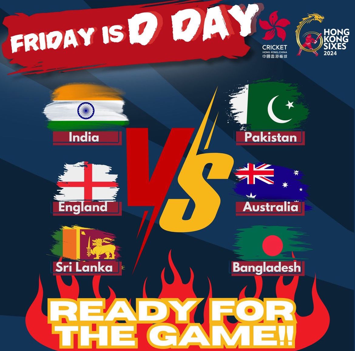 India will lock horns with Pakistan on the inaugural day of the Hong Kong Cricket Sixes tournament