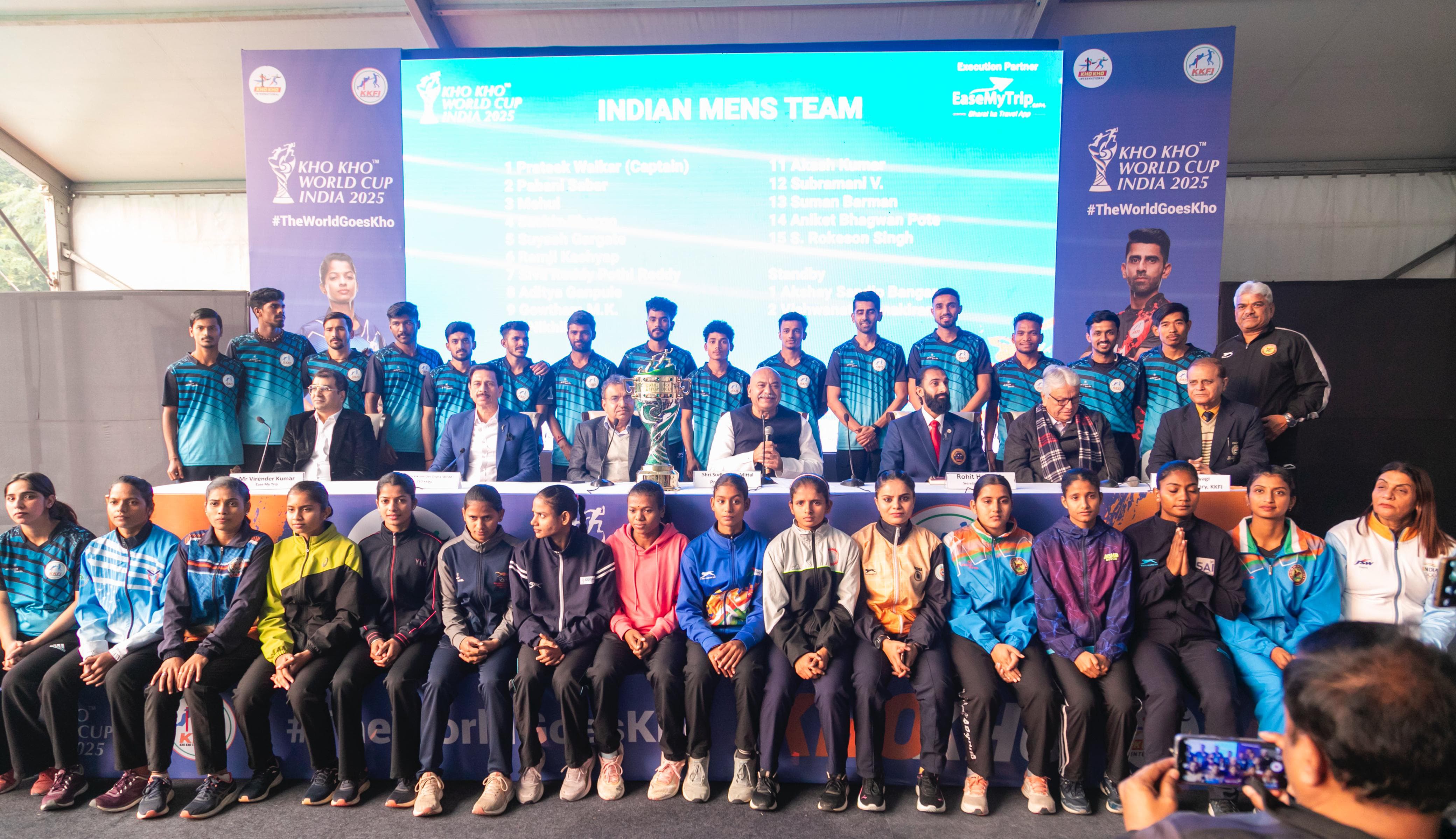 Team India; who will compete in the FIRST EVER Kho Kho World Cup will be held in the capital of India