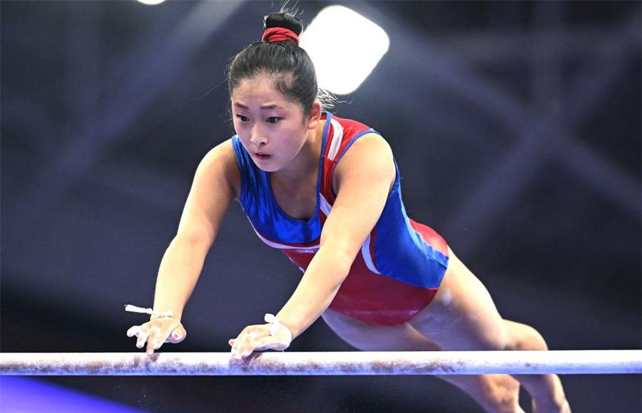 Gymnast Kim Han-sol wins gold in men's floor exercise