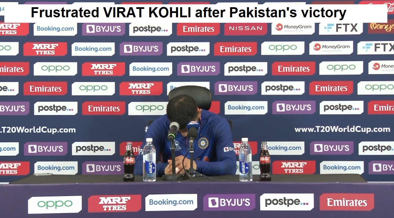 Frustrated "Virat Kohli" after 10 wickets Pakistan