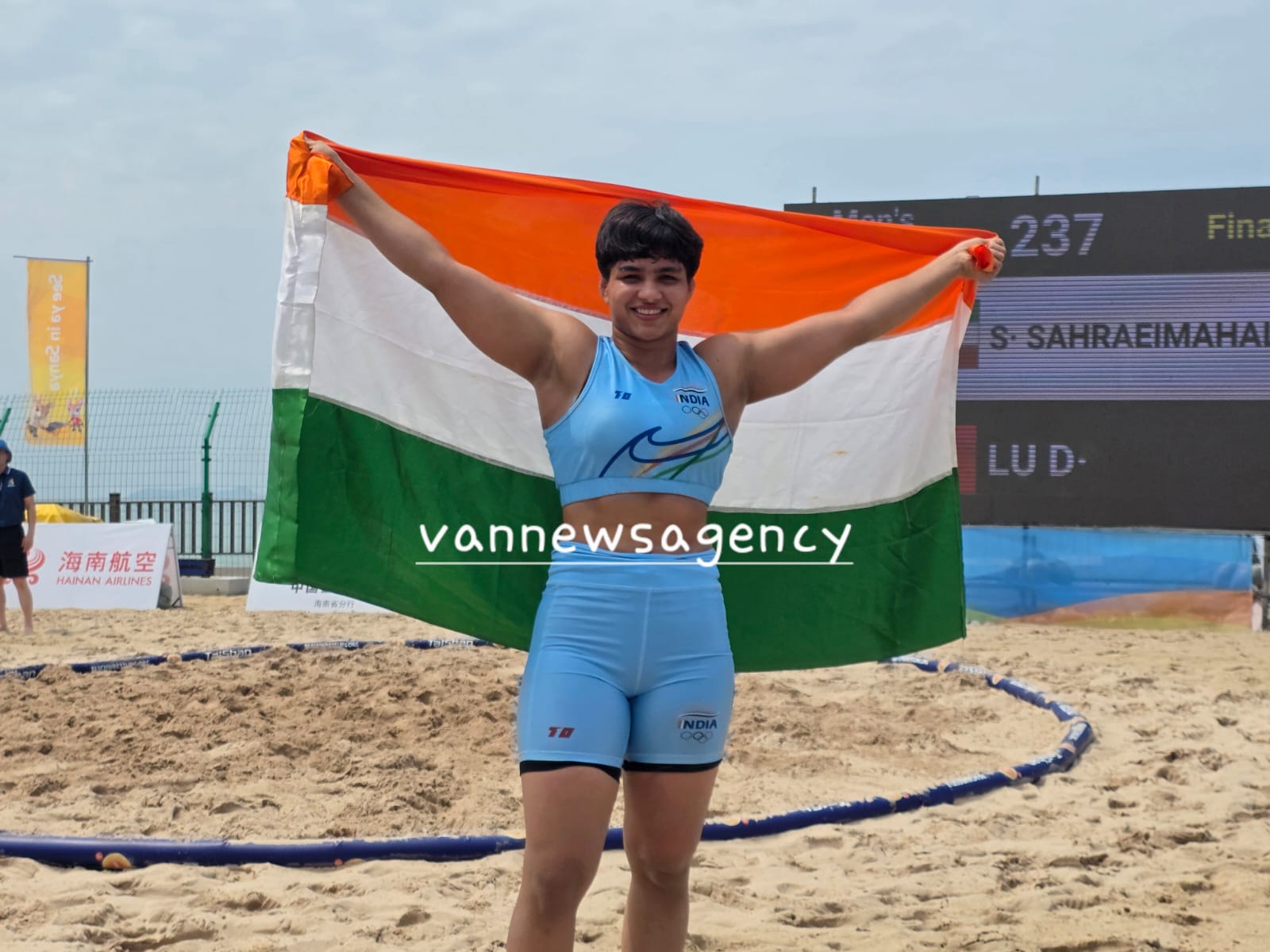 Priya won the gold medal for India in Beach Wrestling at Asian Beach Games 2026