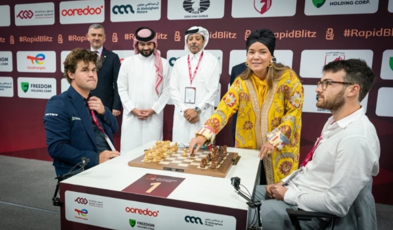 Carlsen and Zhu set early pace on day one in Doha at FIDE World Rapid 2025