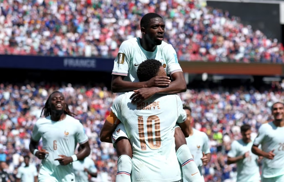 Dembele struck a first-half hat-trick as France made it three out of three