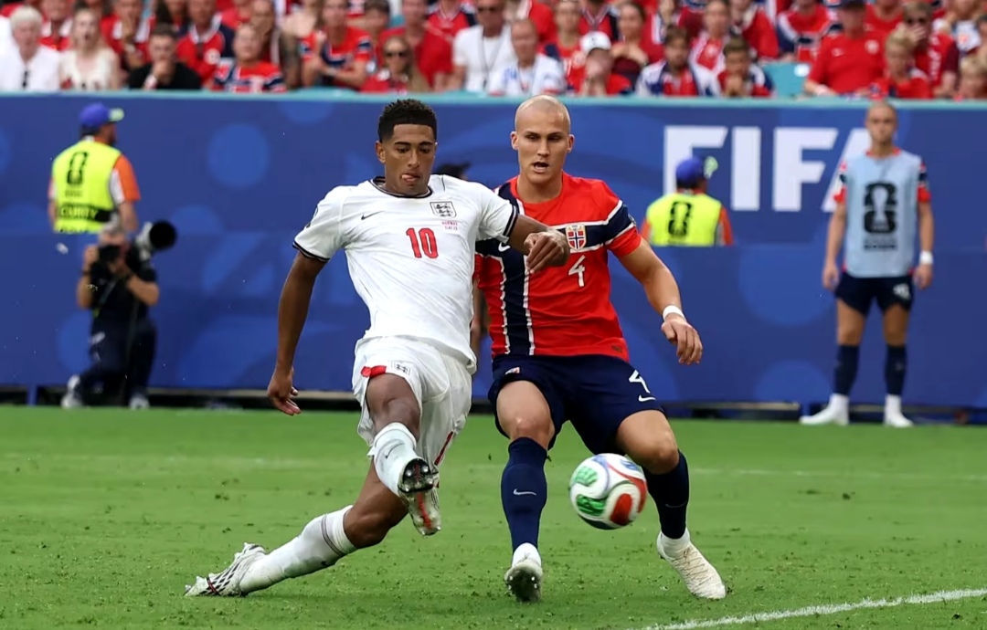 Bellingham's brace helped the Three Lions turn the tables on Norway and secure a semi-final spot with defending champions Argentina
