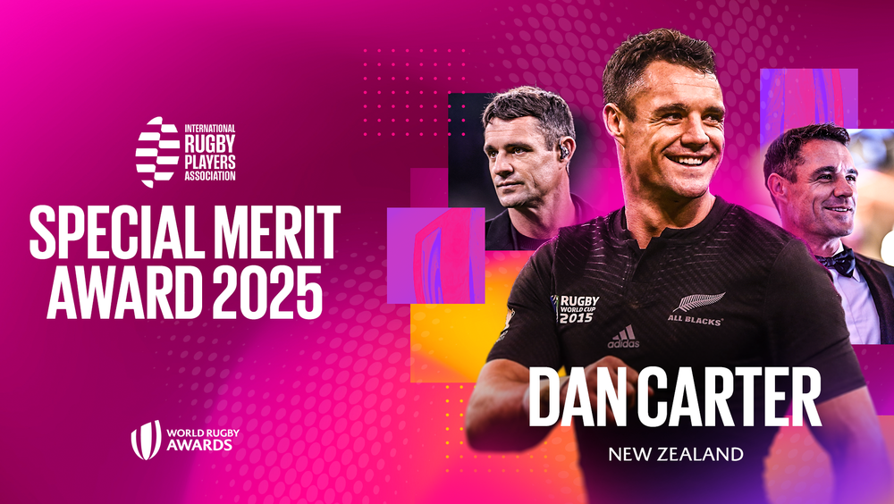 All Black Great Dan Carter honoured with International Rugby Players Association Special Merit Award