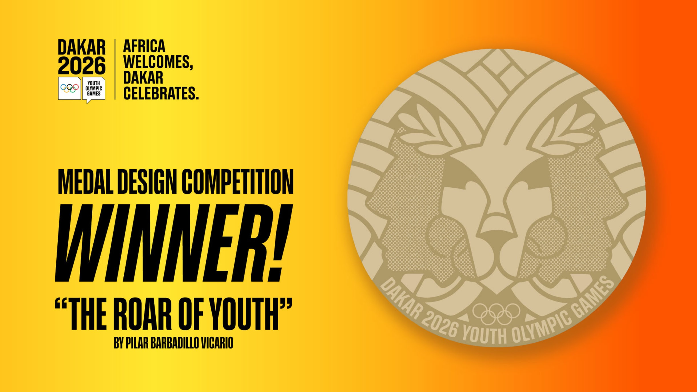 Winning medal design revealed for Dakar 2026 Youth Olympic Games