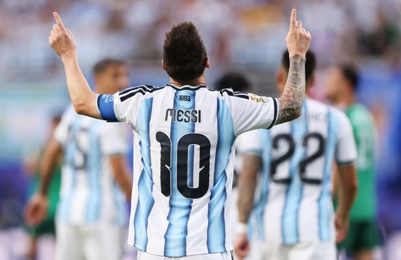Hat-trick champ Messi made World Cup history as the defending champions ran out comfortable winners against Algeria
