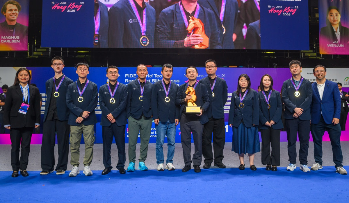 Dragon Chilling complete golden double at the FIDE World Team Blitz Championship