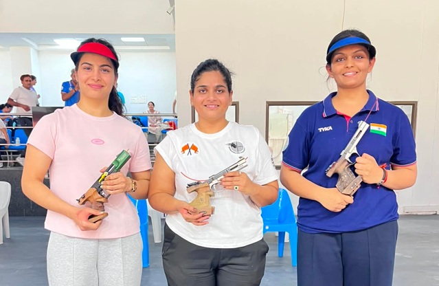 Rahi Sarnobat claims top spot in women’s 25m pistol T4 finals
