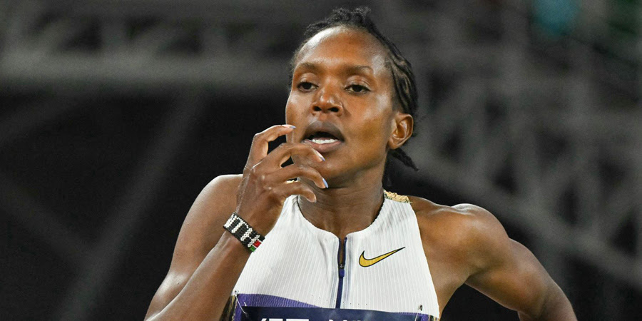 Kipyegon breaks world 1500m record in Eugene